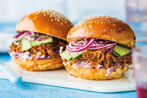 Pulled pork rolls with minty pickle and slaw - Fresh Living