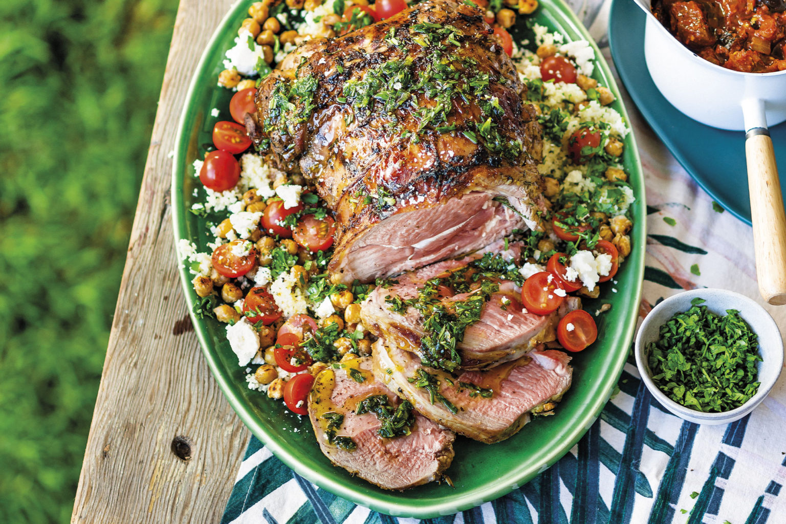 Braaied Leg Of Lamb With Chickpea Salad Recipe - Pnp Fresh Living