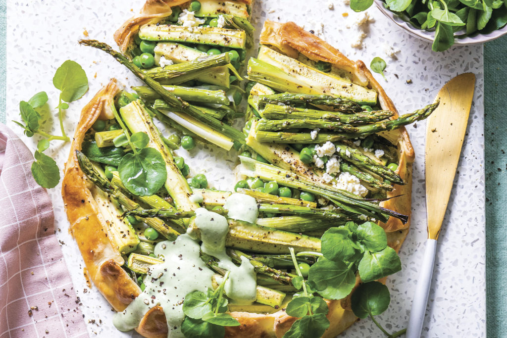 Spring greens galette with whipped feta - Fresh Living