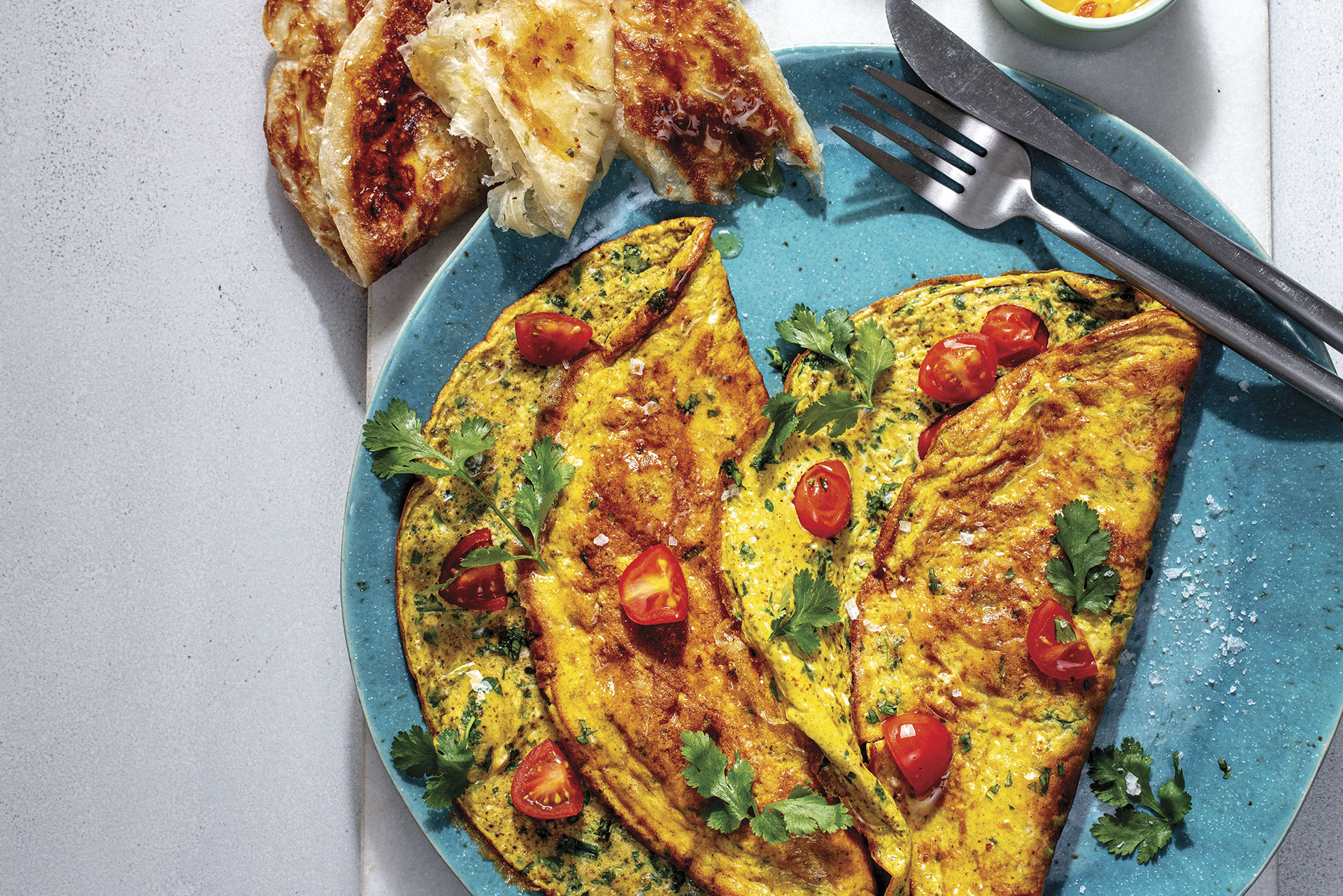 Spicy Masala Omelette with Mango Sweet Chilli Recipe - Fresh Living